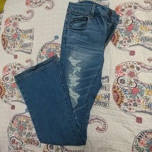 Flare ripped A&E jeans